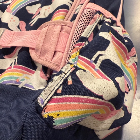 Pottery Barn Kids Navy Rainbow Unicorn Glow-in-the-Dark Mackenzie Backpack - Picture 2 of 7
